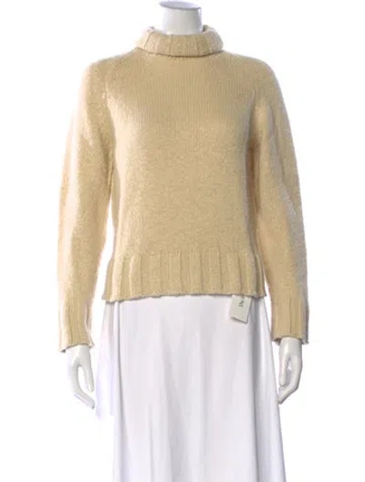Pre-owned Agnona Cashmere Turtleneck Sweater In Neutral