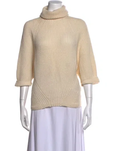 Pre-owned Agnona Cashmere Turtleneck Sweater In Neutrals
