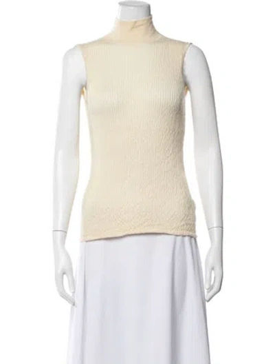 Pre-owned Agnona Cashmere Turtleneck Sweater In Neutrals/yellow