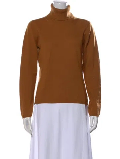 Pre-owned Agnona Cashmere Turtleneck Sweater In Orange