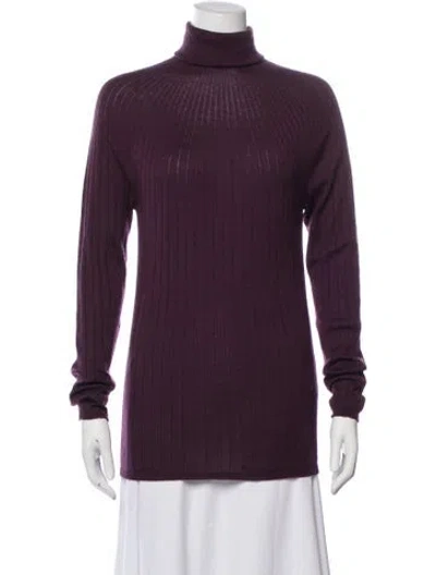 Pre-owned Agnona Cashmere Turtleneck Top In Purple