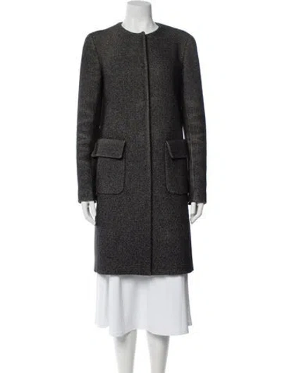 Pre-owned Agnona Cashmere Tweed Pattern Coat In Gray