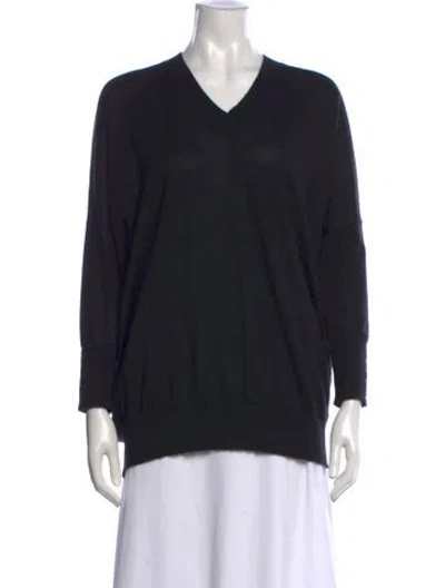 Pre-owned Agnona Cashmere V-neck Sweater In Black