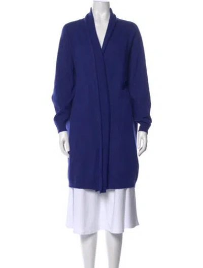 Pre-owned Agnona Cashmere V-neck Sweater In Blue