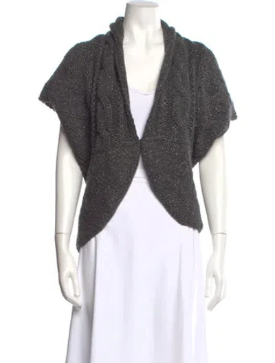 Pre-owned Agnona Cashmere V-neck Sweater In Gray