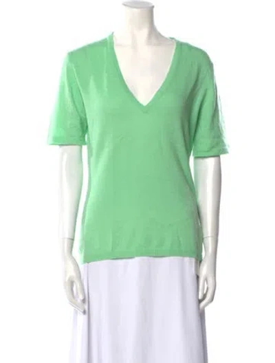 Pre-owned Agnona Cashmere V-neck Sweater In Green