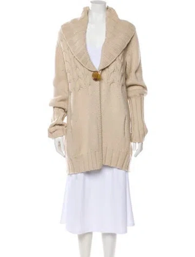 Pre-owned Agnona Cashmere V-neck Sweater In Neutral