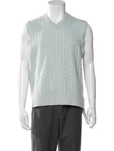 Pre-owned Agnona Cashmere V-neck Sweater Vest In Green