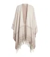 Agnona Cashmere-wool Fringed Poncho In Neutral