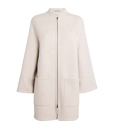 Agnona Cashmere-wool Zip-up Cape In Neutral
