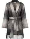 Agnona Checked Cardigan In Grey