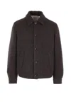 Agnona Button Fastening Jacket In Brown