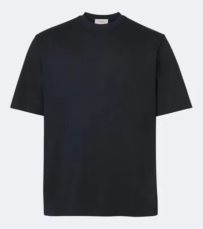 Agnona Cotton And Silk Jersey T-shirt In Black