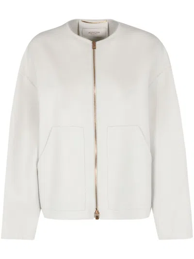 Agnona Cotton-blend Jacket In White