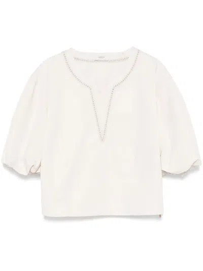 Agnona Cotton Blouse In Neutrals