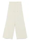 Agnona Cotton Crepe Trousers In Green