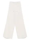 Agnona Cotton Crepe Trousers In Neutrals