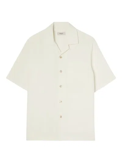 Agnona Cotton Silk Blend Revere-collar Shirt In Neutral