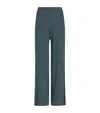 Agnona Cotton-silk Plissé Trousers In Green