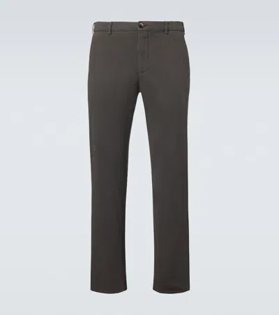 Agnona Cotton-blend Straight Chinos In Green
