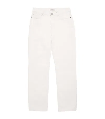Agnona Cotton-linen Straight Jeans In White