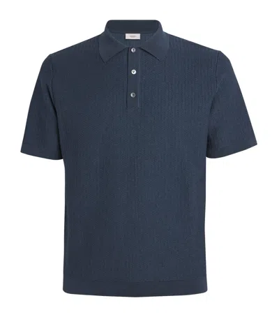 Agnona Cotton-silk Polo Shirt In Blue