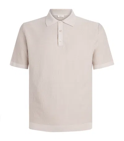 Agnona Cotton-silk Polo Shirt In Gray