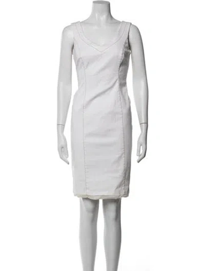 Pre-owned Agnona Cowl Neck Mini Dress In Neutrals