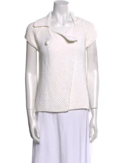 Pre-owned Agnona Cowl Neck Sweater In White