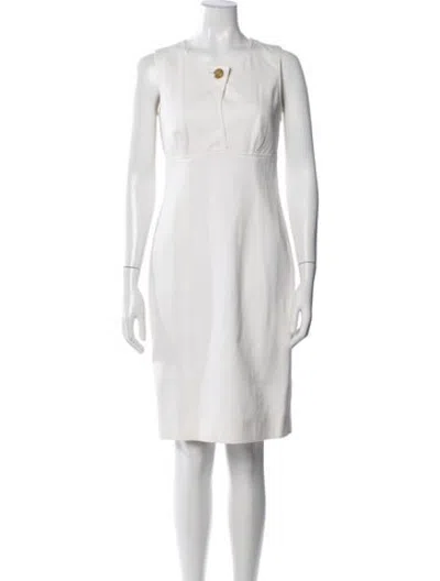 Pre-owned Agnona Crew Neck Knee-length Dress In Neutrals