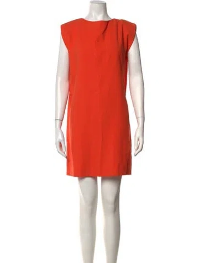 Pre-owned Agnona Crew Neck Mini Dress In Orange