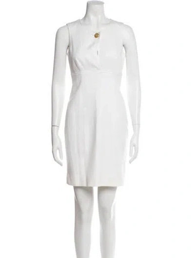Pre-owned Agnona Crew Neck Mini Dress In White