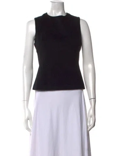 Pre-owned Agnona Crew Neck Sleeveless Top In Black