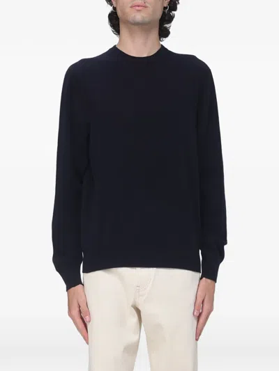 Agnona Crew-neck Cashmere Sweater In Black
