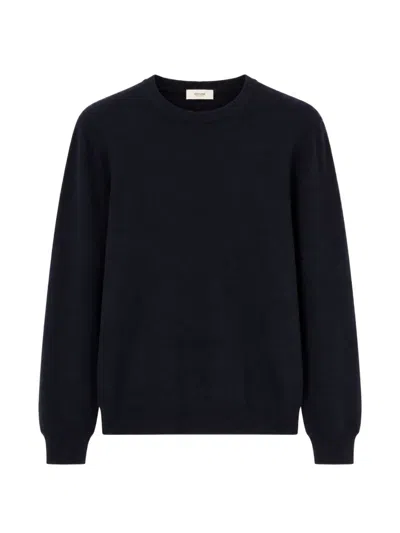 Agnona Crew-neck Ribbed-trim Sweater In Blue