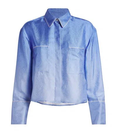 Agnona Cropped Shirt In Blue
