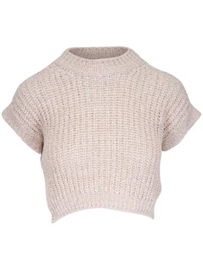 Agnona Cropped-pullover In Nude