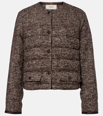 Agnona Cropped Wool-blend Puffer Jacket In Brown
