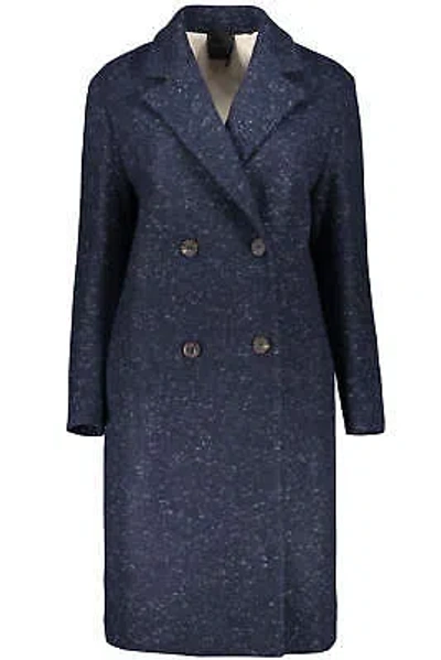 Pre-owned Agnona Double-breasted Cashmere Coat In Blue