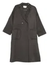 Agnona Double-breasted Patch-pocket Coat In Gray