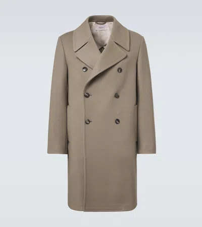 Agnona Double-breasted Cashmere Coat In Grey