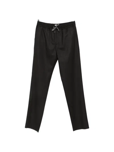 Agnona Drawstring Elasticated-waist Trousers In Black