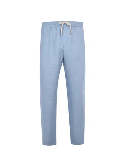 Agnona Drawstring Trousers In Blue
