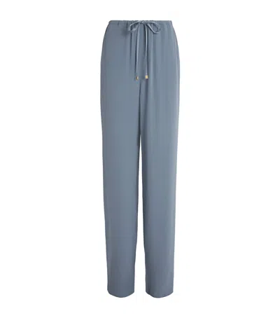 Agnona Drawstring Wide-leg Sweatpants In Blue