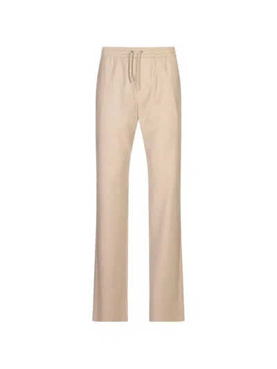 Agnona Drawstring-waist Straight-leg Trousers In Neutral