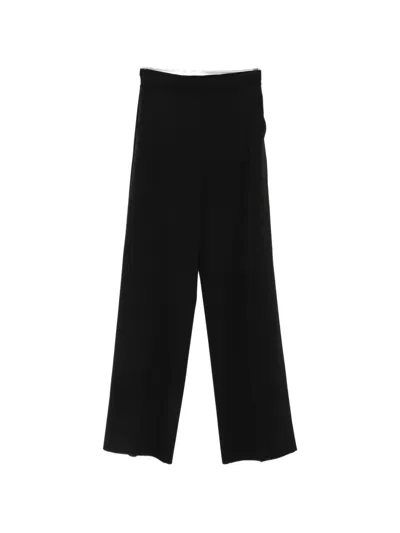 Agnona Elasticated-waistband Tailored Trousers In Black