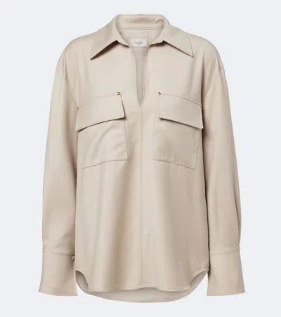 Agnona Embellished Wool Shirt In Neutral