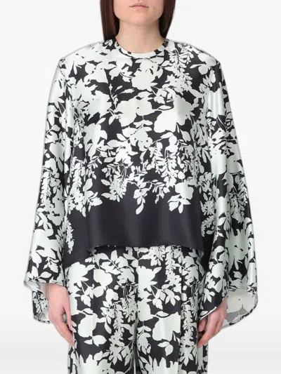 Agnona Floral-print Silk Blouse In Multi