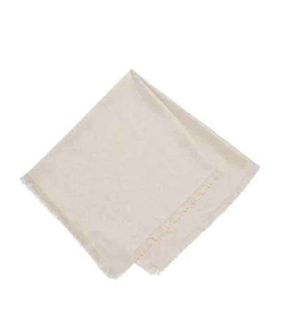 Agnona Fringed Scarf In Sand