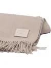 Agnona Fringed Wool Scarf In Neutral